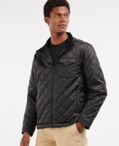 Black Barbour City Quilted Jacket | XOE-594280