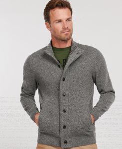 Grey Barbour Tisbury Zip Through Jumper | QAB-521469