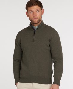 Grey Marl Barbour Cotton Half Zip Sweater | NOT-092167