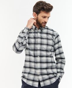 Grey Marl Barbour Stonewell Tailored Fit Shirt | BZD-739546