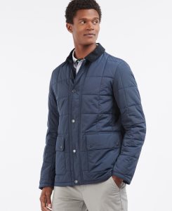 Navy Barbour Box Diggle Quilted Jacket | LGZ-527364