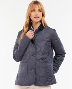 Navy Barbour Explorer Ember Quilted Jacket | VAT-543869