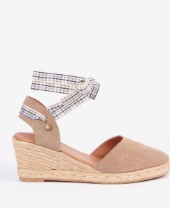 Navy Suede Barbour Whitney Wedge Sandals | MYC-174938