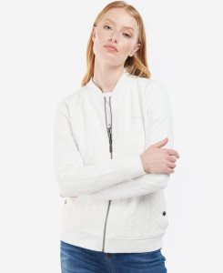 Off White Barbour Kelsey Zip Sweatshirt | MJK-283519