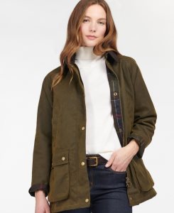 Olive Barbour Acorn Waxed Cotton Jacket | FZG-302879