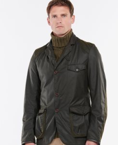 Olive Barbour Beacon Sports Wax Jacket | CEZ-048315