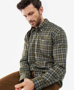 Olive Barbour Coll Thermo Shirt | EUD-032769