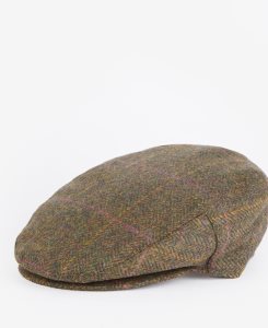 Olive Blue Red Barbour Cairn Flat Cap | WUH-259673