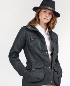 Olive Classic Barbour Winter Defence Waxed Cotton Jacket | VHW-653872