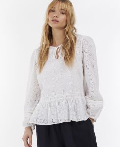 White Barbour Cherbury Top | JOY-163948