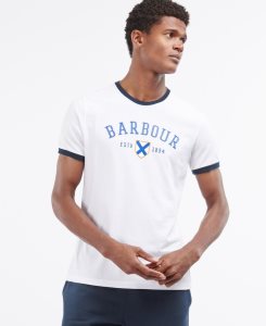 White Barbour Freshman T-Shirt | DUM-135897