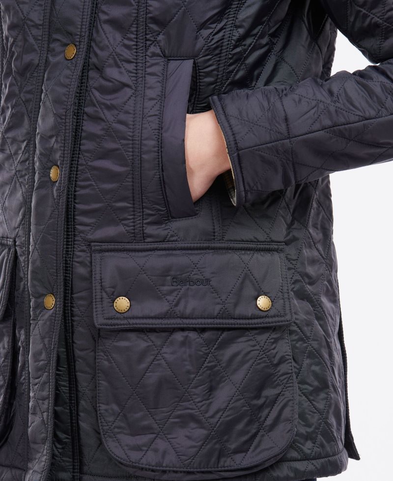 Aubergine Black Barbour Beadnell Polarquilt Jacket | XQM-927543