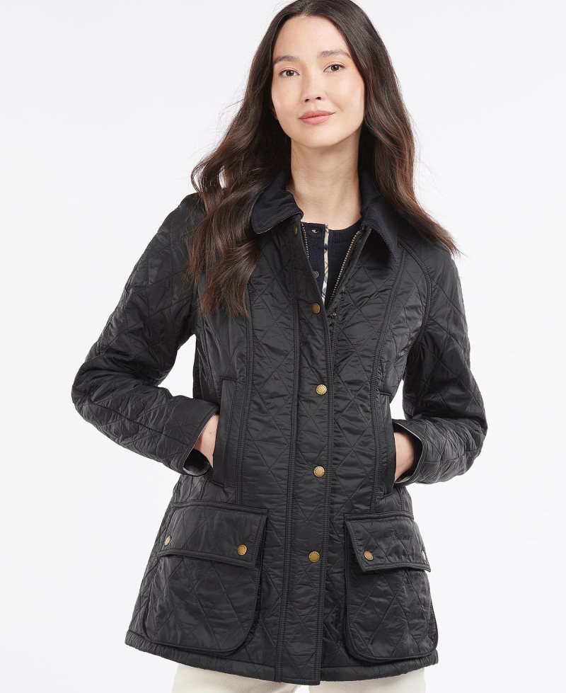 Aubergine Black Barbour Jacke Beadnell Polarquilt | AZH-573168