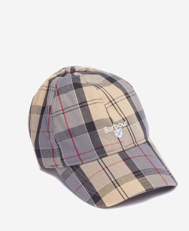 Beige Barbour Tartan Sports Cap | PQI-694710