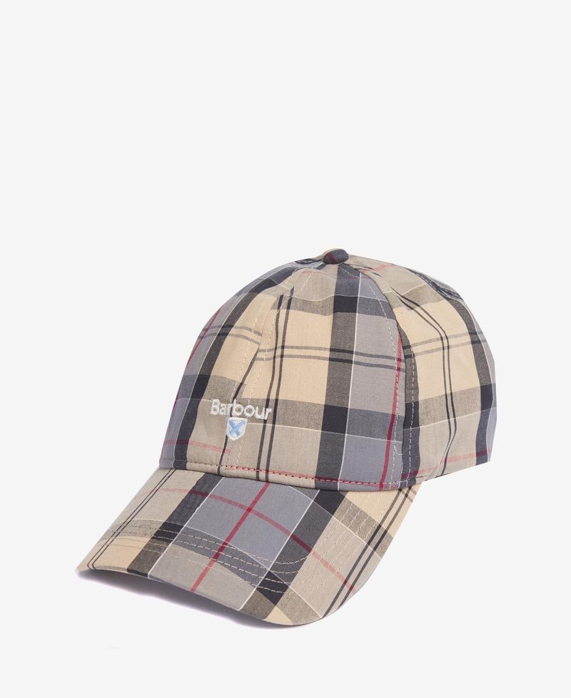 Beige Barbour Tartan Sports Cap | PQI-694710