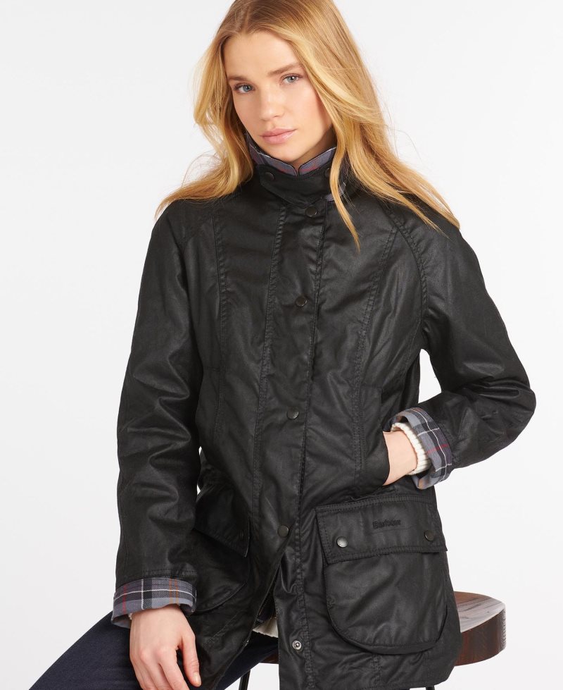 Black Barbour Beadnell? Wax Jacket | RAV-807156