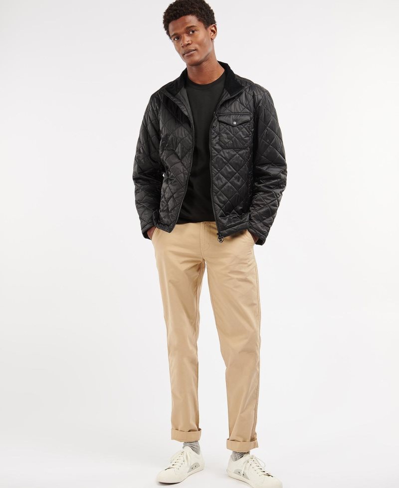 Black Barbour City Quilted Jacket | XOE-594280