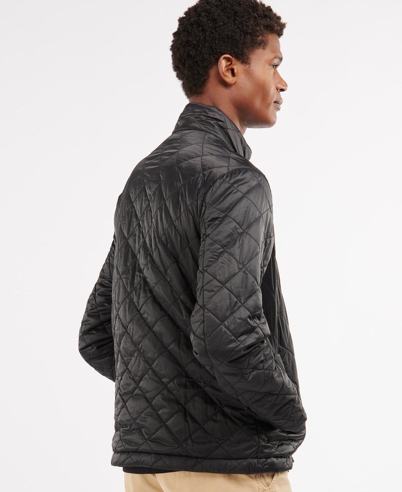 Black Barbour City Quilted Jacket | XOE-594280