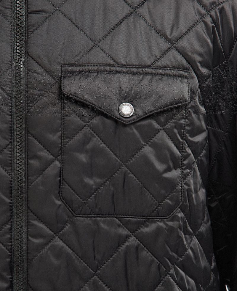 Black Barbour City Quilted Jacket | XOE-594280