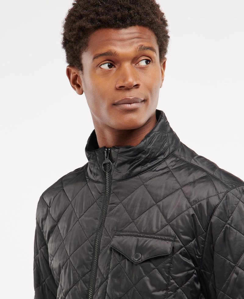 Black Barbour City Quilted Jacket | XOE-594280