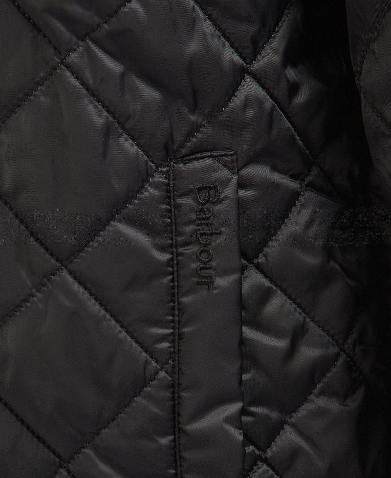 Black Barbour City Quilted Jacket | XOE-594280