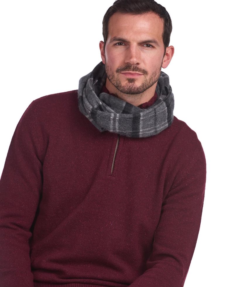 Black Grey Tartan Barbour Schal Wolle Kaschmir Tartan | KCX-695814