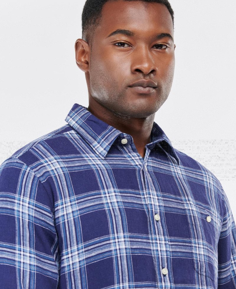 Blue Barbour Gosport Tailored Shirt | RZE-768395