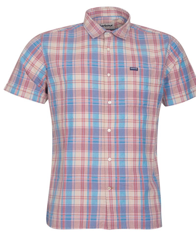 Blue Barbour Langstone Short Sleeve Summer Shirt | JGD-832597