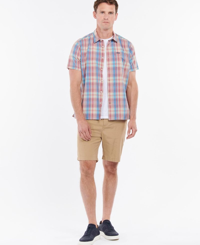 Blue Barbour Langstone Short Sleeve Summer Shirt | JGD-832597