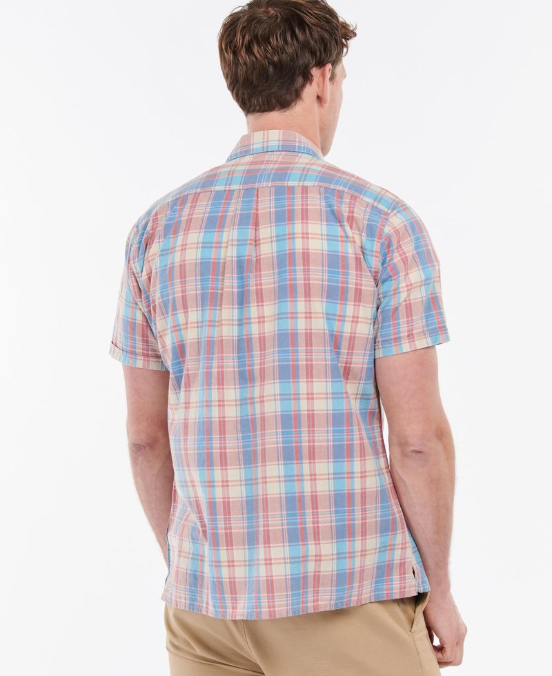 Blue Barbour Langstone Short Sleeve Summer Shirt | JGD-832597