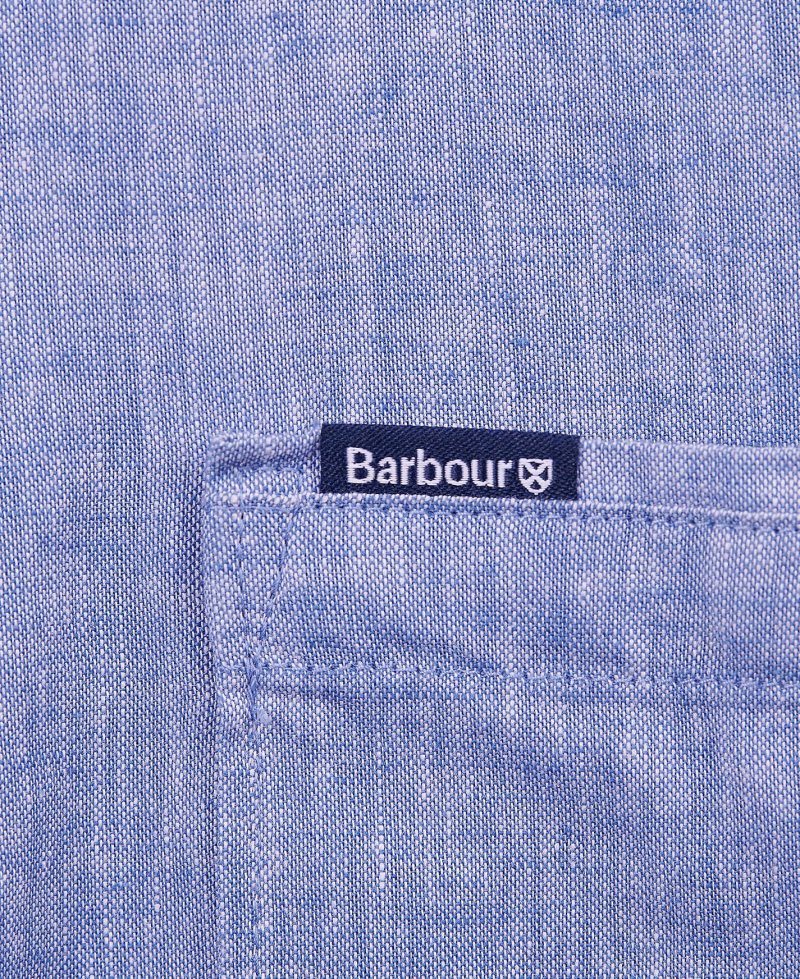 Blue Barbour Nelson Short Sleeve Summer Shirt | UOW-197842