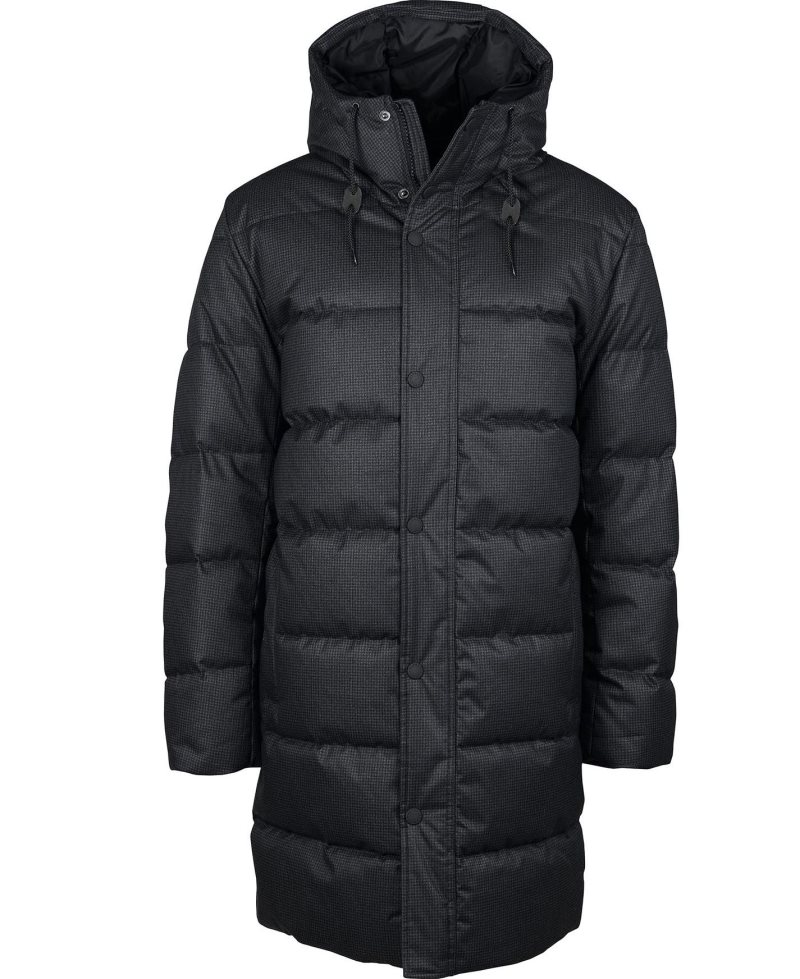 Charcoal Check Barbour Hoxley Baffle Quilted Jacket | VFJ-569723