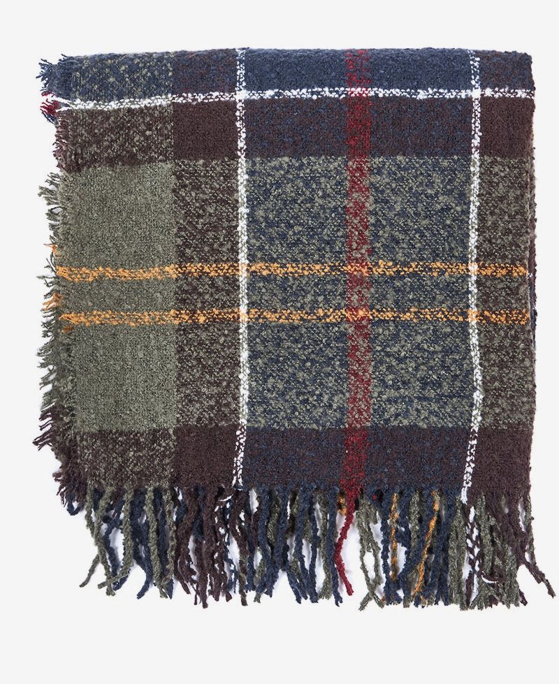 Classic Barbour Tartan Boucle Scarf | ZFX-682730