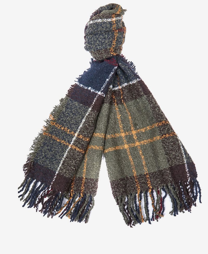 Classic Barbour Tartan Boucle Scarf | ZFX-682730