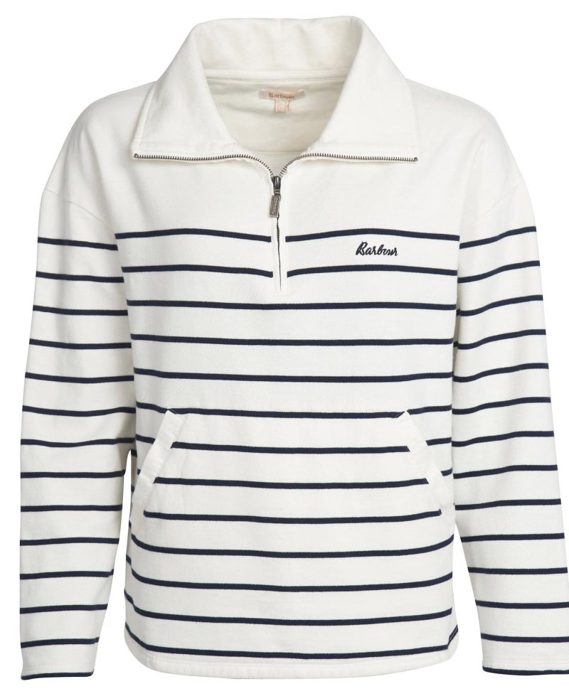 Cloud Stripe Barbour Cranmoor Sweatshirt | RFV-913482