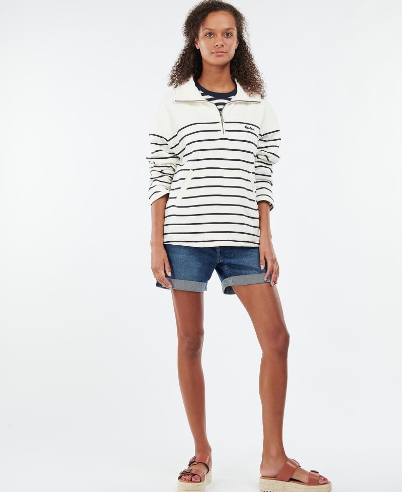 Cloud Stripe Barbour Cranmoor Sweatshirt | RFV-913482