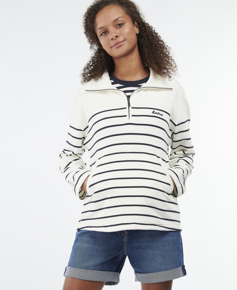 Cloud Stripe Barbour Cranmoor Sweatshirt | RFV-913482