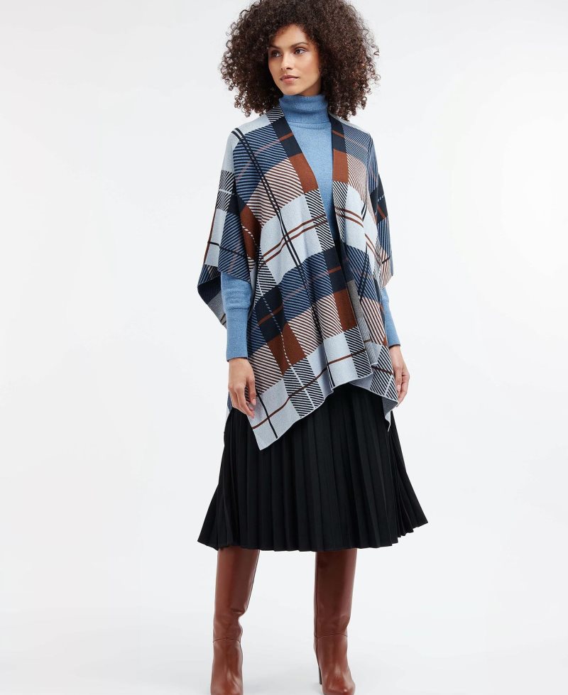 Crimson Check Barbour Martine Cape | FMR-398715