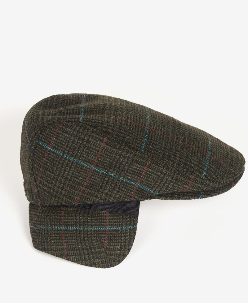 Dark Green Check Barbour Kappe Cheviot | DBM-987265