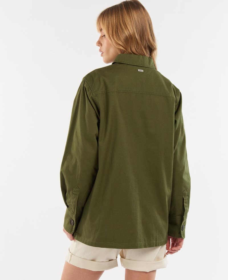 Dark Moss Barbour Explorer Marley Overshirt | AXV-438129