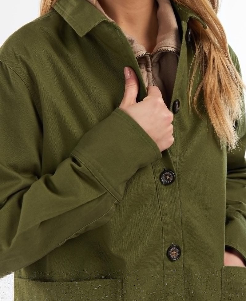 Dark Moss Barbour Explorer Marley Overshirt | AXV-438129