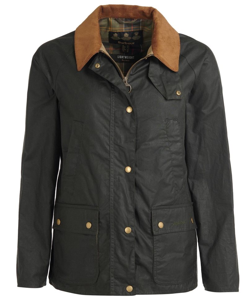 Dark Olive Barbour Lightweight Acorn Wax Jacket | TYA-946721