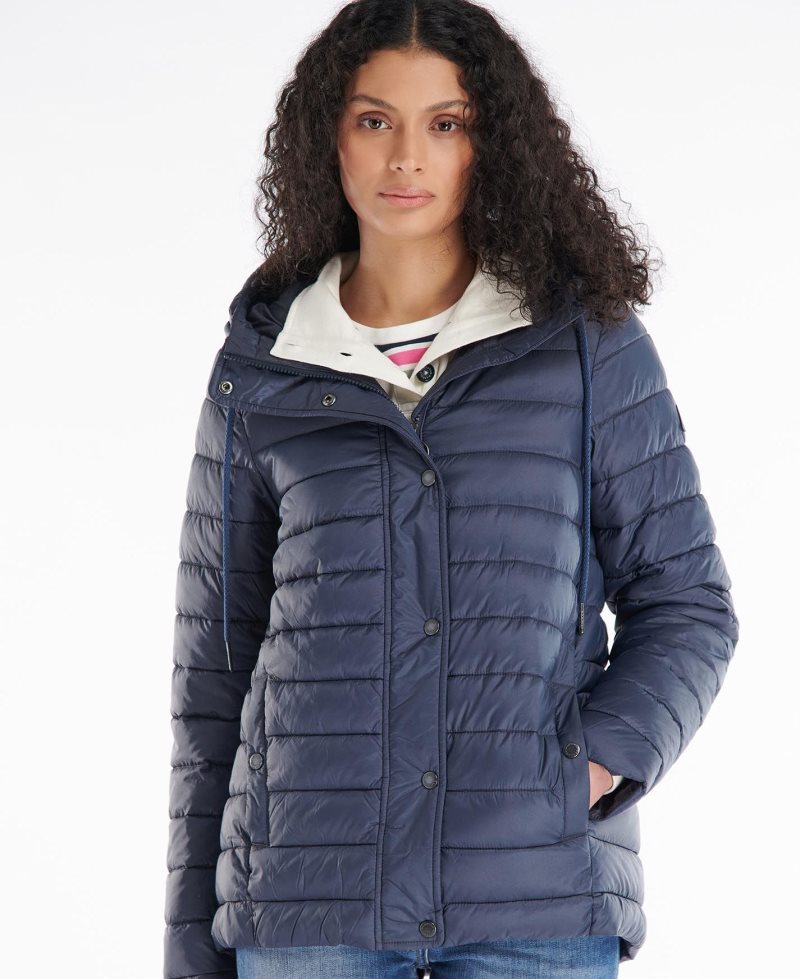 Dark Oyster Barbour Seaholly Quilted Jacket | LQM-574039