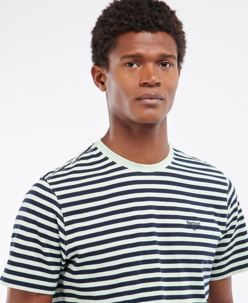 Dusty Mint Barbour Delamere Stripe T-Shirt | UBK-472305