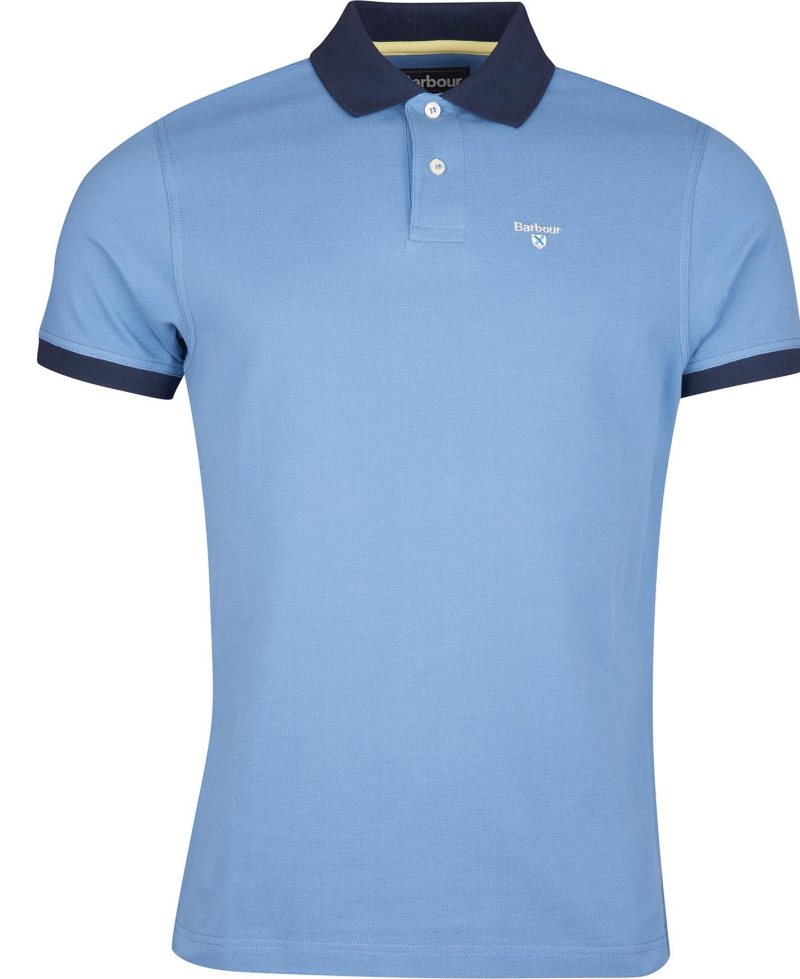 Force Blue Barbour Lynton Polo Shirt | GBR-025643