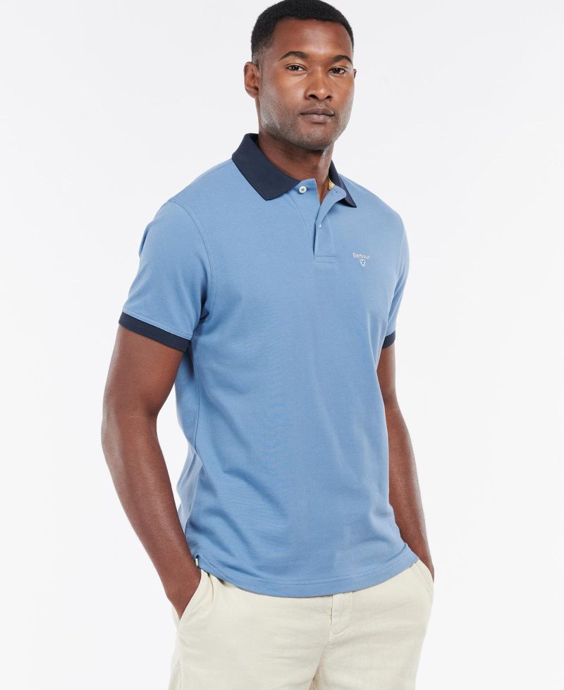 Force Blue Barbour Lynton Polo Shirt | GBR-025643