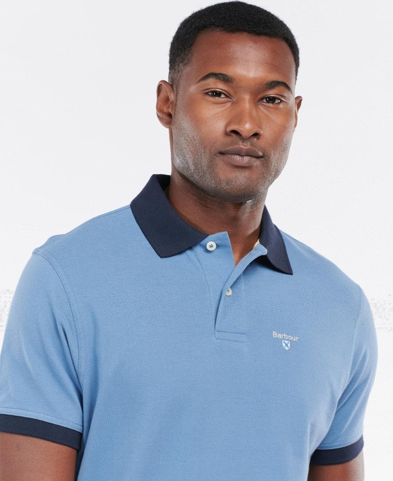 Force Blue Barbour Lynton Polo Shirt | GBR-025643