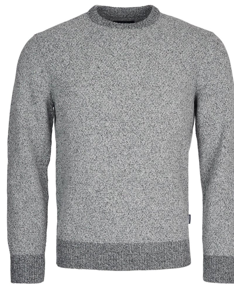 Grey Marl Barbour Harrison Knitted Crew Jumper | HCD-395712