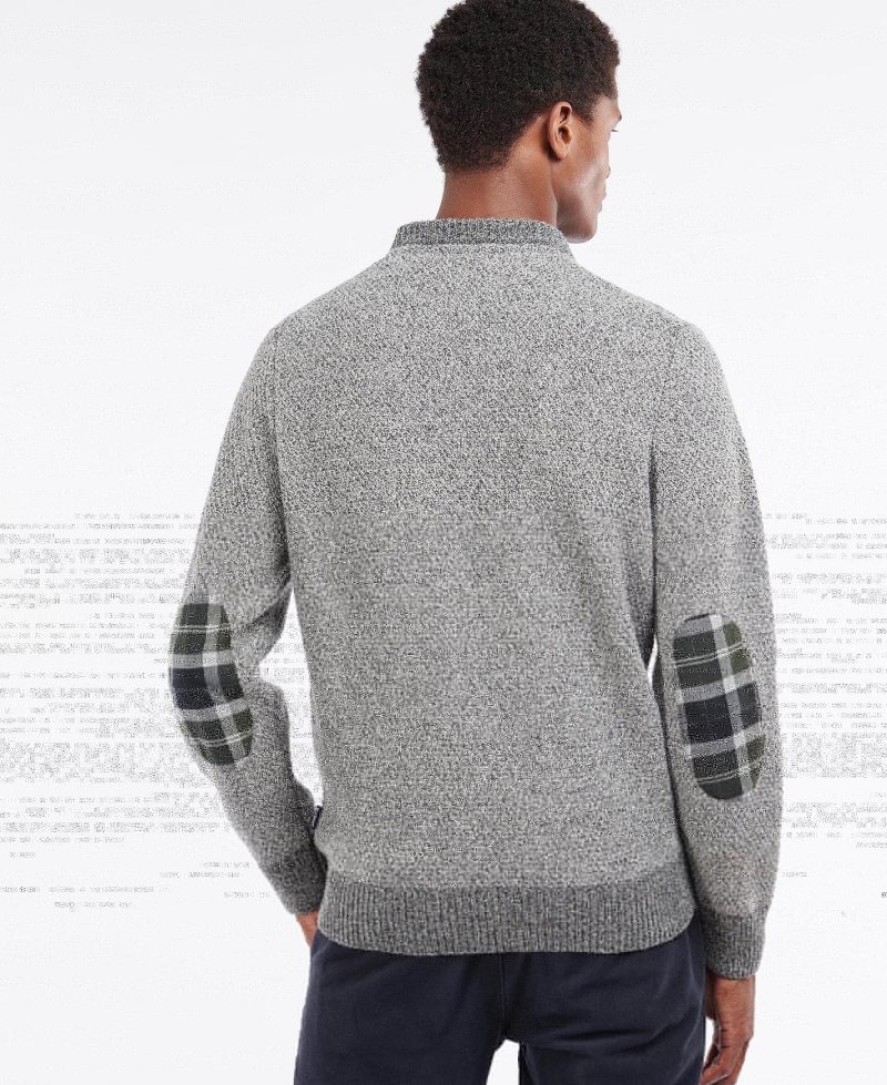 Grey Marl Barbour Harrison Knitted Crew Jumper | HCD-395712