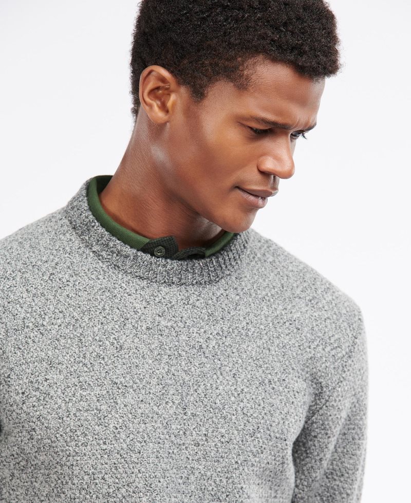 Grey Marl Barbour Harrison Knitted Crew Jumper | HCD-395712